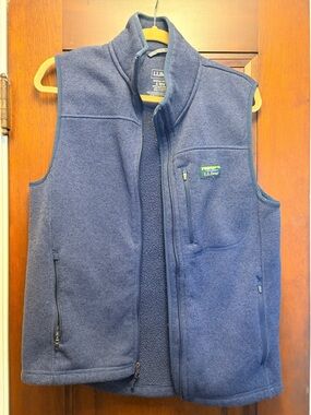 L.L. Bean Navy Full-Zip Sweater Fleece Vest